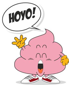 Playful Poop Character Says Hoyo! PNG