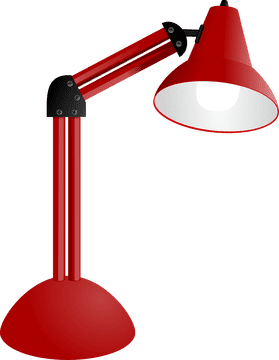 Vibrant Red Lamp and Light Design PNG