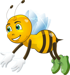 Joyful Insect Bee with Colorful Wings PNG