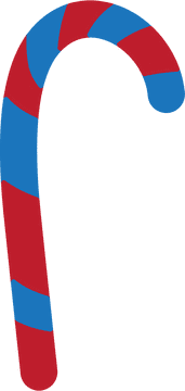 Colorful Walking Cane with Striped Design PNG