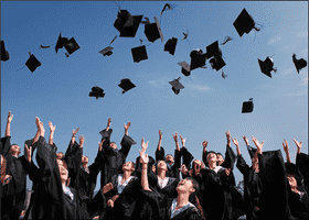 Graduation Celebration Tossing Caps to New Beginnings PNG