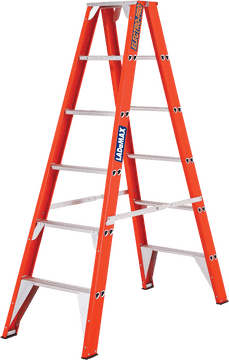 Sturdy Orange Step Ladder for Easy Access PNG