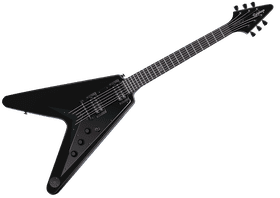 Modern Black V-Shaped Guitar Design PNG
