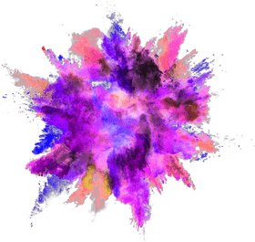 Vibrant Face Powder Explosion PNG