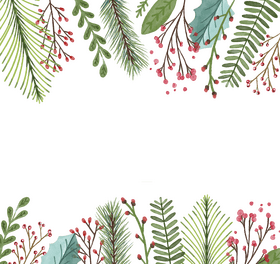Festive Email Design with Holiday Foliage PNG
