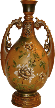 Elegant Floral Decorative Vase of Antiquity PNG