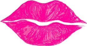 Vibrant Pink Lipstick Kiss Impression PNG