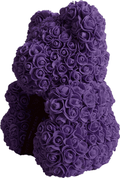 Charming Purple Grapes Inspired Floral Bear PNG