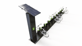 Solar Panel Bicycle Charging Station PNG