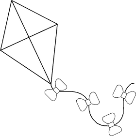 Whimsical Kite with Bouncing Bows PNG