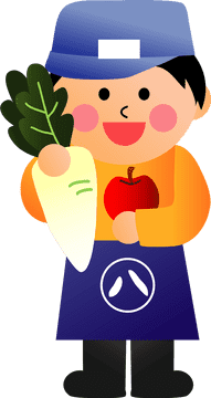 Happy Grocery Helper with Fresh Produce PNG