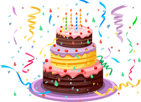 Colorful Birthday Cake Celebration PNG