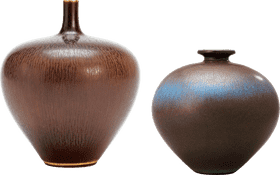 Elegant Earthy Vases with Glossy Finish PNG