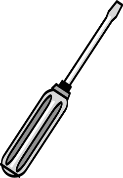 Classic Silver Screwdriver with Standard Tip PNG