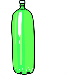 Eco-Friendly Green Bottle Design PNG