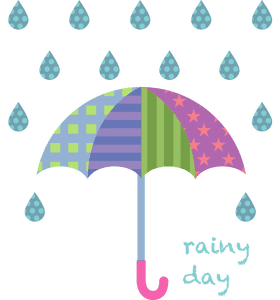 Colorful Umbrella Under a Gentle Rain PNG
