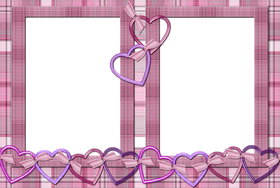 Romantic Hearts Photo Frame Design PNG