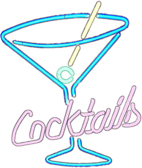 Neon Sign of Cocktail Delights PNG