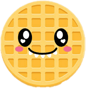 Cheerful Waffle with Sweet Smiles PNG