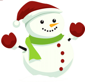 Happy Cheerful Snowman in Winter Wonderland PNG