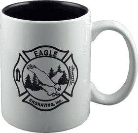 Custom Black and White Ceramic Mug Design PNG