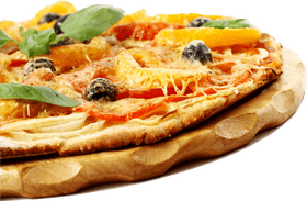 Savory Vegetable Pizza Delight PNG