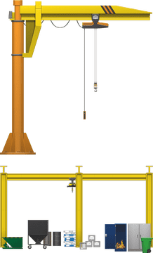 Dynamic Warehouse Operations and Equipment Overview PNG