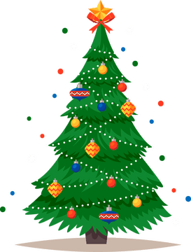 Festive Decorated Christmas Tree PNG