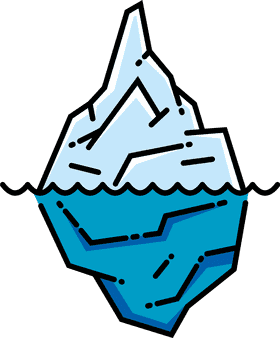 Majestic Iceberg Rising Above the Waves PNG