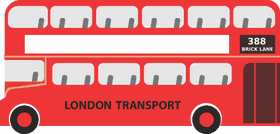 Iconic London Bus Route 388 to Brick Lane PNG