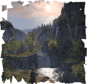 Serene River Bridge Amidst Majestic Landscapes PNG