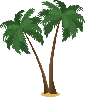 Tropical Paradise with Palm Trees PNG