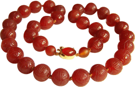 Chinese Red Bead Jewelry Necklace PNG