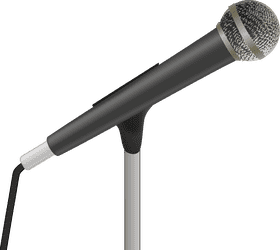 Stylish Adjustable Microphone Stand for Performers PNG