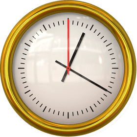Elegant Golden Wall Clock Design PNG