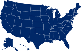 Detailed Blue Outline of the USA Map PNG