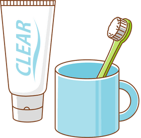 Refreshing Clear Toothpaste and Colorful Toothbrush PNG