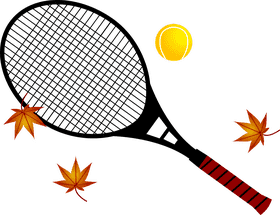 Autumn Vibes with a Tennis Racket and Ball PNG