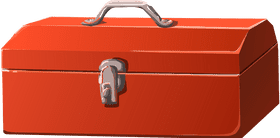 Vibrant Red Tool Box for Handy Solutions PNG