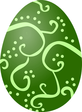 Easter Elegant Swirl Egg Design PNG