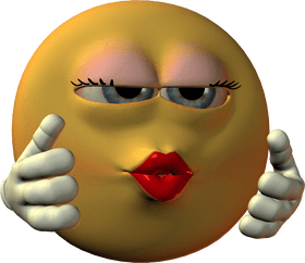 Emoticon of Playful Seduction and Approval PNG
