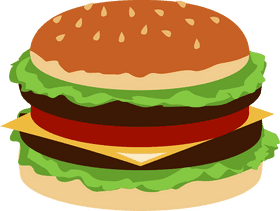 Delicious Double Cheeseburger Fast Food Delight PNG