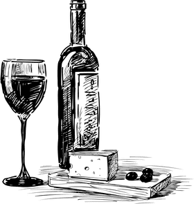 Elegant Wine Bottle with Wine Glasses PNG