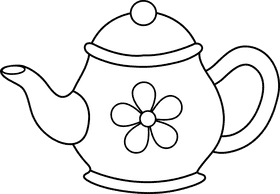 Charming Floral Design Cookware Teapot PNG