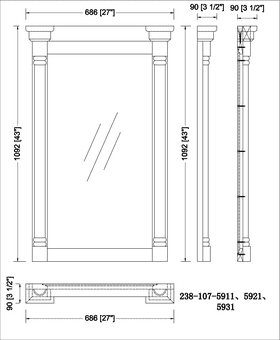 Detailed Bathroom Layout with Measurements PNG
