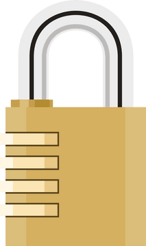 Golden Security Lock of Trust PNG