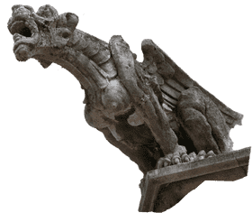 Majestic Marble Statue of a Winged Creature PNG