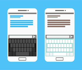 Dual Smartphone Keyboard Designs for Easy Typing PNG