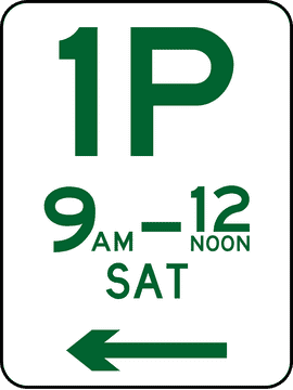 Parking Garage 1-Hour Limit on Saturdays PNG