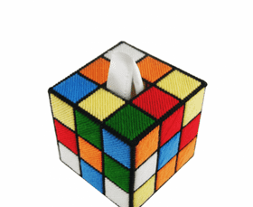 Ice Cube Tissue Holder in Puzzle Style PNG